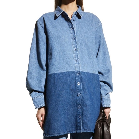 Triarchy | Le Artiste | Two-Tone Denim Shirt | Size M - Picture 2 of 12